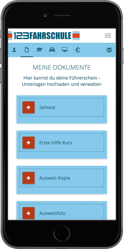 123fahrschule theorie unterricht buchen dokumente hochladen