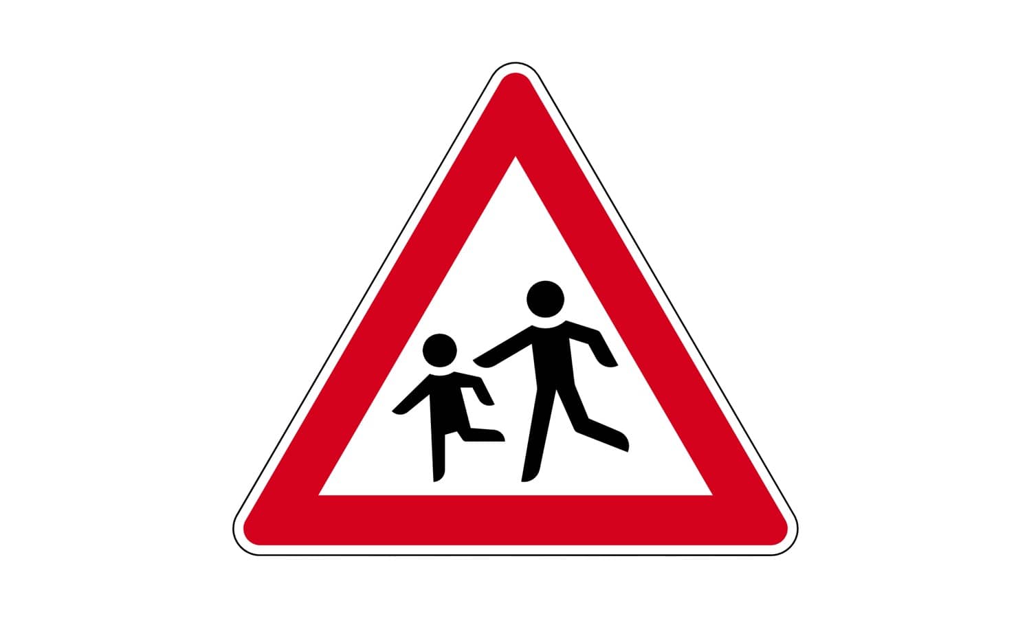 Verkehrszeichen mit einer durchgestrichenen Schranke und einem Pfeil nach links